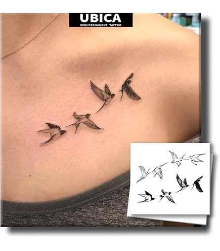 Amazon.com : WEEKINK Swallow Bird Temporary Tattoos – Realistic